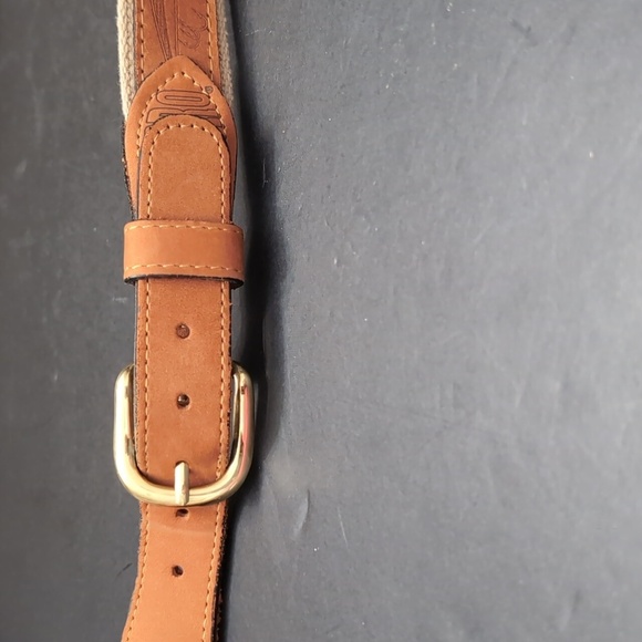 Zep-Pro ,Men's Tan/ Brown Leather/Woven Belt with Fish Details,Size 42. - Picture 2 of 10
